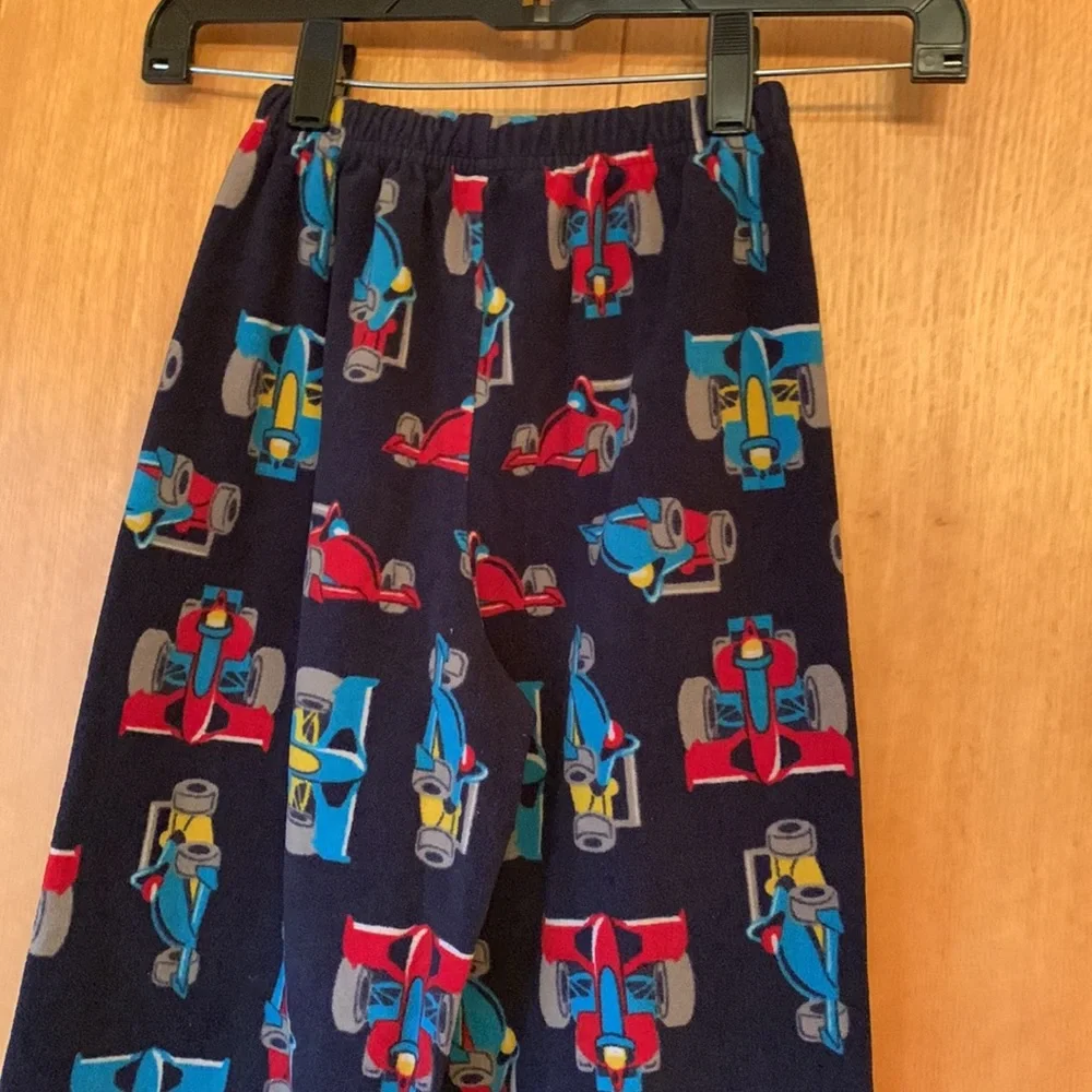 Carter’s size 7 boy’s blue red gray race car print pajama lounge pants VGUC